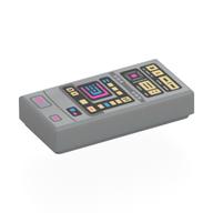 Tile 1 x 2 with Data Screen (Medical Tricorder) Print (Light Bluish Gray)