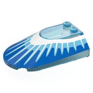 Windscreen 4 x 6 x 1 1/3 with Blue Surface, Medium Azure/White Fins Print (Hyperdrive) (Trans-Light Blue)