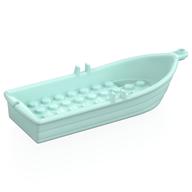 Boat / Rowing Boat 14 x 5 x 2 with Oarlocks [No Hollow Inside Studs] (Light Aqua)