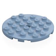 Plate Round 6 x 6 with Hole (Sand Blue)