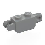 Hinge Brick 1 x 2 Locking with 1 Finger Vertical End and 2 Fingers Vertical End, 7 Teeth (Light Bluish Gray)