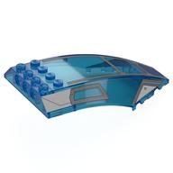 Windscreen 10 x 6 x 2 Curved with Light Bluish Grey/Dark Bluish Grey Cockpit Print (Trans-Dark Blue)