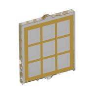 Glass for Window 1 x 2 x 2 Flat with Gold Lattice Print (Trans-Clear)