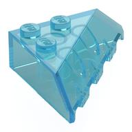 Brick Wedged, Sloped 4 x 4 Corner (Trans-Light Blue)