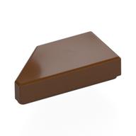 Tile 1 x 2 with Stud Notch Right (Reddish Brown)