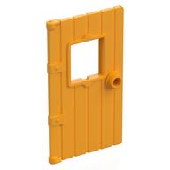 Door 1 x 4 x 6 with Window, Wood Structure, Loose Window Hold (Bright Light Orange)