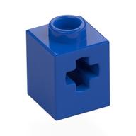 Technic Brick 1 x 1 with Axle Hole (Blue)