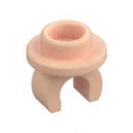 Plate Special Round 1 x 1 with Hollow Stud and Underside Clip (Light Nougat)