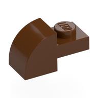 Brick Curved 1 x 2 x 1 with Curved Top (Reddish Brown)