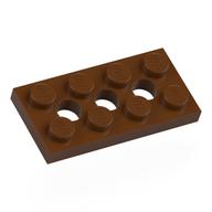 Technic Plate 2 x 4 [3 Holes] (Reddish Brown)