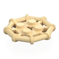 Plate Special 2 x 2 with Bar Frame Octagonal, Reinforced, Completely Round Studs (Tan)
