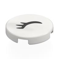 Tile Round 2 x 2 with Black Closed Eye, Eyelashes, Right Print (White)