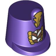 Hat / Imperial Guard Shako with Gold/White Coat of Arms (Billund), Gold Plume Print (Dark Purple)