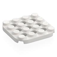 Plate 4 x 4 with Rounded Corners, Pin Holes between Studs (White)