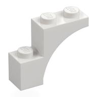 Brick Arch 1 x 3 x 2, Straight End (White)