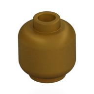 Minifig Head [Plain] [Vented Stud - Center Hole] (Pearl Gold)