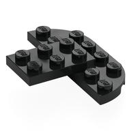 Plate Special Round Corners 2 x 6 Double with 2 x 3 Extension (Black)