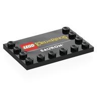 Plate Special 4 x 6, Studs on 3 Edges with 'LEGO Lord of the Rings SAURON' Print (Black)