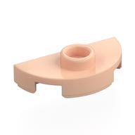 Plate Special Round 1 x 2 Half Circle with Stud (Jumper) (Light Nougat)