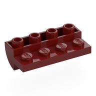 Brick Curved Inverted 2 x 4 with 1 x 4 Cutouts (Dark Red)