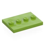 Plate Special 3 x 4 with 1 x 4 Center Studs [Plain] (Lime)