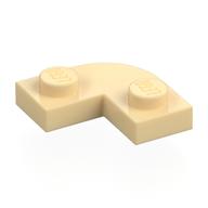 Plate Round Corner 2 x 2 with 1 x 1 Cutout (Tan)