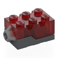 Light Brick 2 x 3 x 1 1/3 with Dark Bluish Gray Base [Red LED] (Trans-Red)