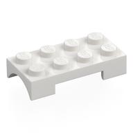 Wheel Arch, Mudguard 2 x 4 Studded, Rounded Arch (White)