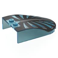 Windscreen 6 x 4 x 1 Curved with Black Curved 'Rib-cage' Print (Trans-Light Blue)