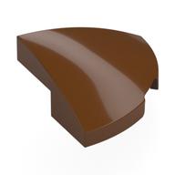 Brick Round Corner, Curved 2 x 2 x 2/3 Quarter Circle With 1 x 1 Bottom Cutout (Reddish Brown)