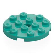 Plate Round 4 x 4 with Pin Hole (Dark Turquoise)