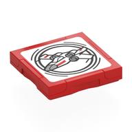 Tile Special 2 x 2 with SMART Tag with X-Wing Print (Red)