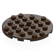 Plate Round 6 x 6 with Hole (Dark Brown)