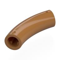 Brick Round 1 x 1 D. Tube with 45° Elbow and Axle Holes (Crossholes) at Each End (Medium Nougat)