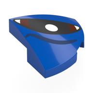 Brick Round Corner, Curved 2 x 2 x 2/3 Quarter Circle with Black/Dark Brown Eye, White Pupil, Right Print (Blue)