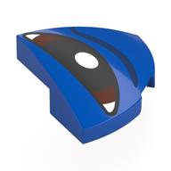 Brick Round Corner, Curved 2 x 2 x 2/3 Quarter Circle with Black/Dark Brown Eye, White Pupil, Left Print (Blue)
