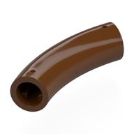 Brick Round 1 x 1 D. Tube with 45° Elbow and Axle Holes (Crossholes) at Each End (Reddish Brown)