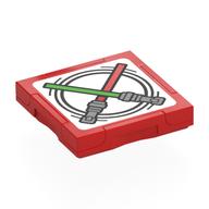 Tile Special 2 x 2 with SMART Tag with Lightsabers Print (Red)
