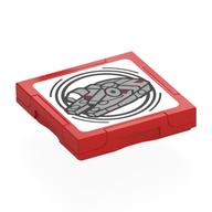 Tile Special 2 x 2 with SMART Tag with Millennium Falcon Print (Red)