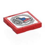 Tile Special 2 x 2 with SMART Tag with Docking Ring Print (Red)