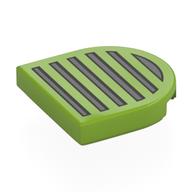 Tile Round 2 x 2 Half Circle with Dark Bluish Grey Grille Print (Lime)