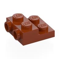Plate Special 2 x 2 x 2/3 with Two Studs On Side and Two Raised [Half Hollow Anti-stud] - Updated Version (Dark Orange)
