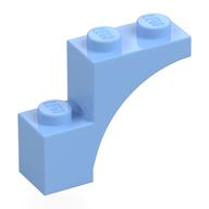 Brick Arch 1 x 3 x 2, Straight End (Bright Light Blue)