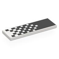 Tile 2 x 6 with Checkered Pattern Transitioning from White to Black Print (White)