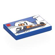 Tile 2 x 3 with LEGO Set, Arctic Train Print (Blue)