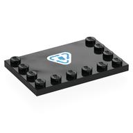 Plate Special 4 x 6, Studs on 3 Edges with Dark Azure Paper Recycling Symbol on White Background Print (Black)