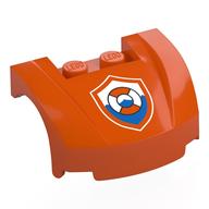 Vehicle Body, Wheel Arch / Mudguard 3 x 4 x 1 2/3 Low Profile, Curved Front with Coastguard Logo Print (Reddish Orange)