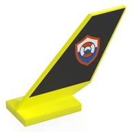 Tail Shuttle with Coastguard Logo on Black Background Print (Vibrant Yellow)