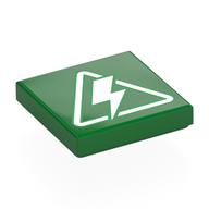 Tile 2 x 2 with White Electricity Print (Green)