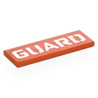 Tile 2 x 6 with White 'GUARD' Print (Reddish Orange)